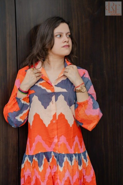 Stylish Goj Fabric Short One Piece Frock - Image 2