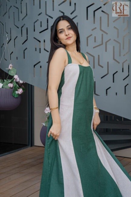 Elegant Linen Long One Piece Dress