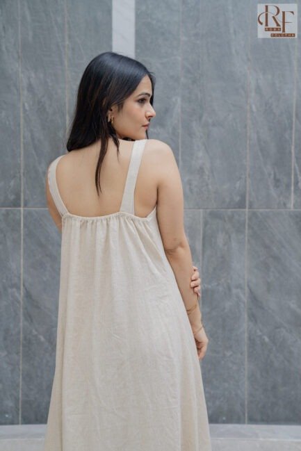 Stylish Linen Long One Piece - Image 3