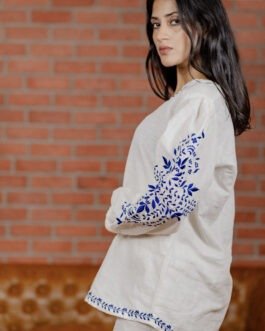 Half Embroidery Kurti & Cut Palazzo Set