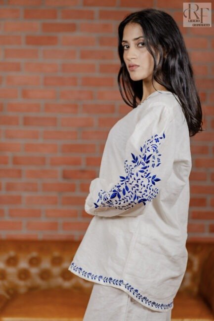 Half Embroidery Kurti & Cut Palazzo Set - Image 2
