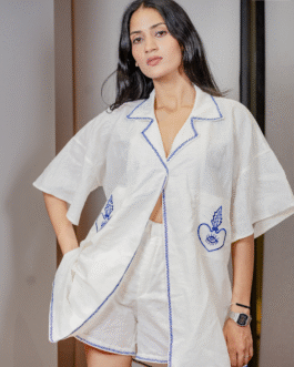 Stylish Linen Short & Long Shirt Set
